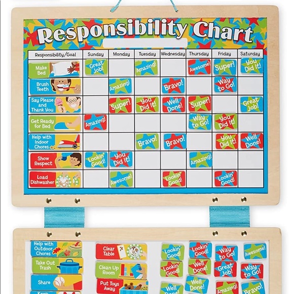 Melissa & Doug Responsibility Chart with Magnets and Bonus Dry Erase Markers - Picture 2 of 12